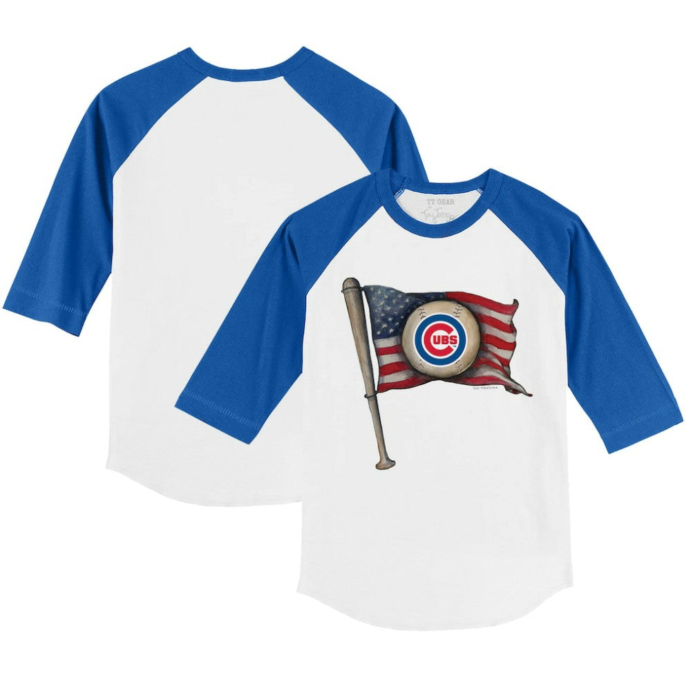 Chicago Cubs Tiny Turnip Youth Baseball Flag 3/4-Sleeve Raglan T-Shirt Online
