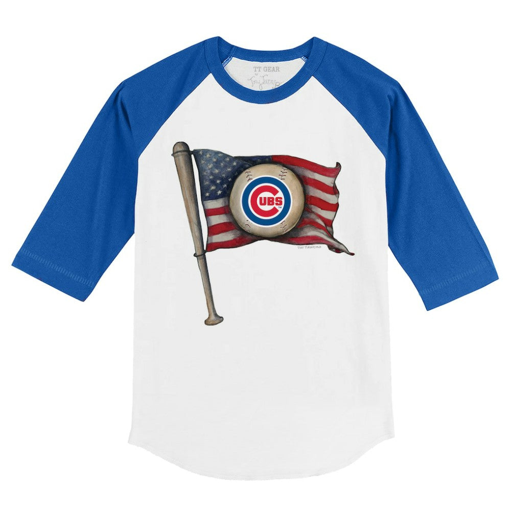 Chicago Cubs Tiny Turnip Youth Baseball Flag 3/4-Sleeve Raglan T-Shirt Online