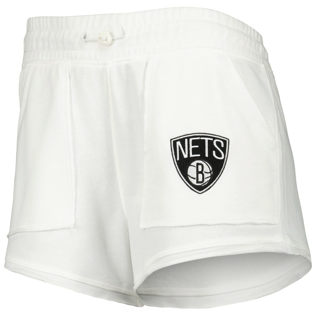 NBA - Brooklyn Nets Concepts Sport Women's Sunray Shorts - White