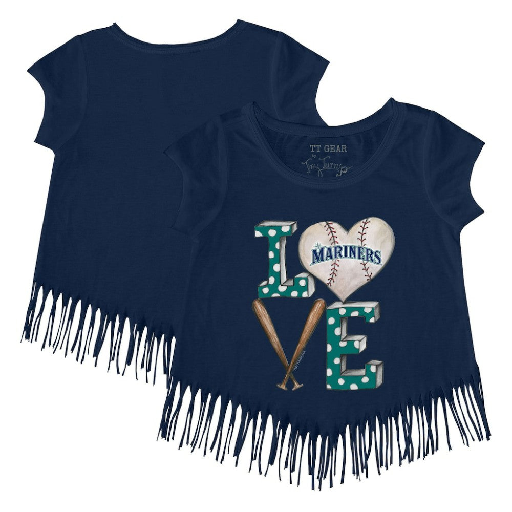 Seattle Mariners Tiny Turnip Girls Youth Baseball Love Fringe T-Shirt Lifestyle