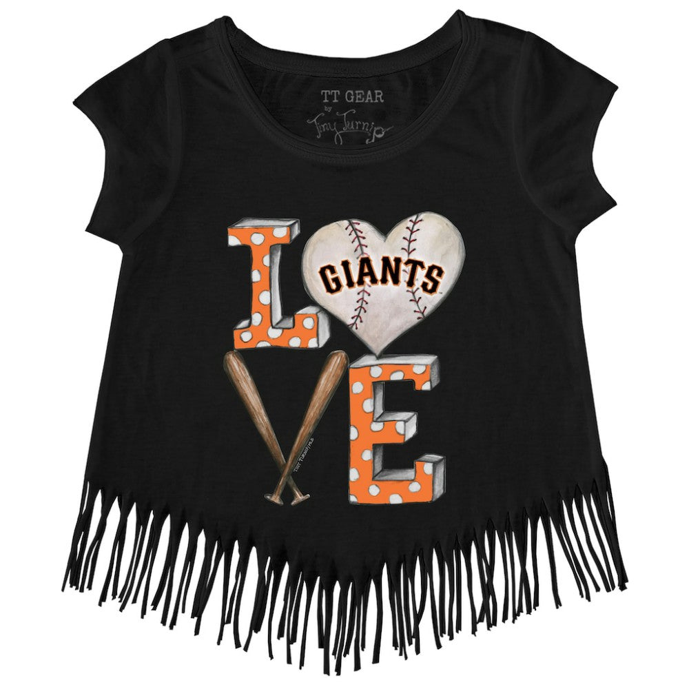 San Francisco Giants Tiny Turnip Girls Youth Baseball Love Fringe T-Shirt Online