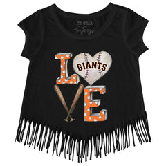 San Francisco Giants Tiny Turnip Girls Youth Baseball Love Fringe T-Shirt Online