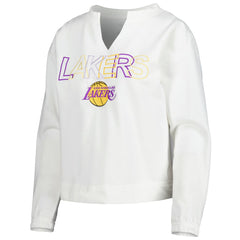 NBA - Los Angeles Lakers Concepts Sport Women's Sunray Notch Neck Long Sleeve Top - White