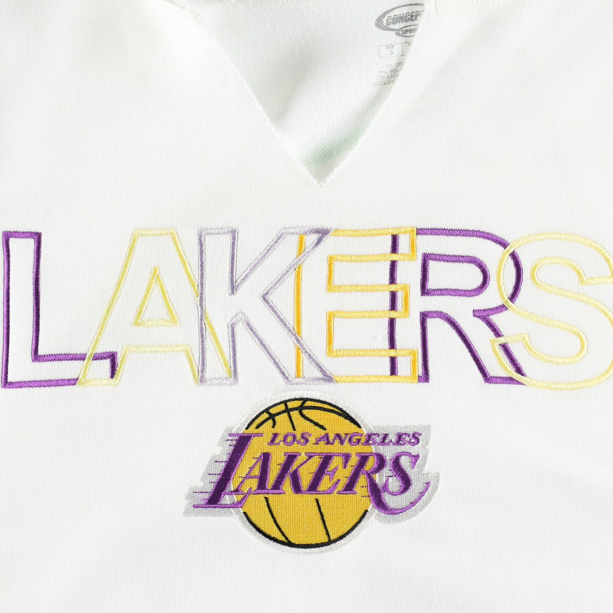 NBA - Los Angeles Lakers Concepts Sport Women's Sunray Notch Neck Long Sleeve Top - White