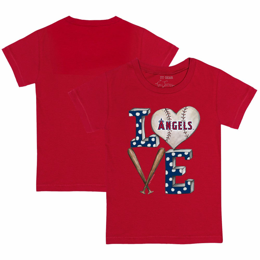 Los Angeles Angels Tiny Turnip Youth Baseball Love T-Shirt On Sale