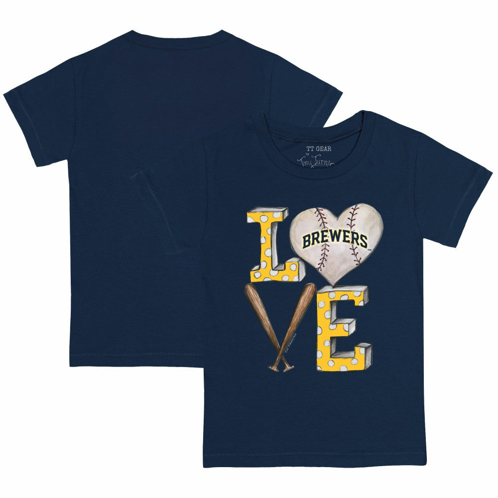 Milwaukee Brewers Tiny Turnip Youth Baseball Love T-Shirt On Sale