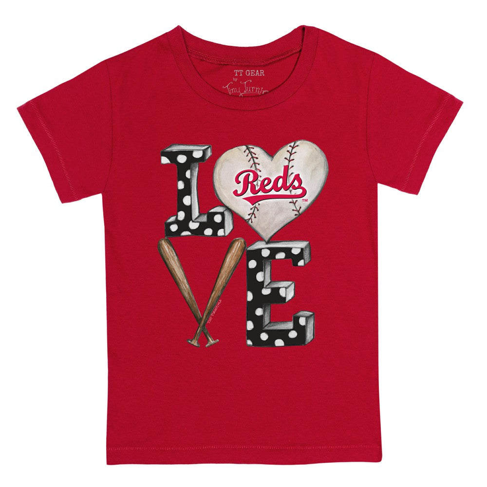 Cincinnati Reds Tiny Turnip Youth Baseball Love T-Shirt discount