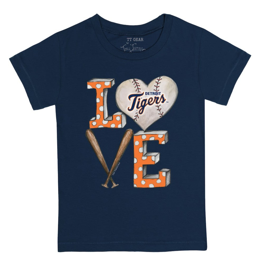 Detroit Tigers Tiny Turnip Youth Baseball Love T-Shirt On Sale