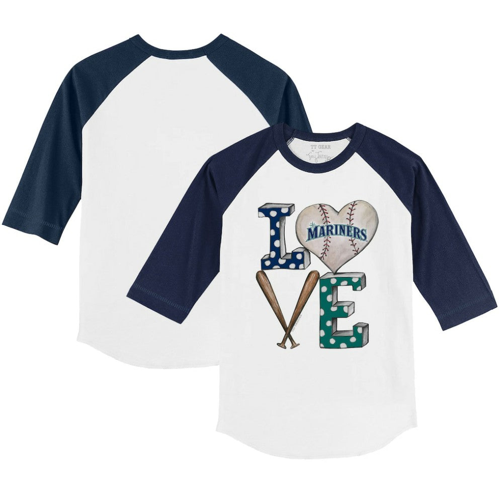 Seattle Mariners Tiny Turnip Youth Baseball Love 3/4-Sleeve Raglan T-Shirt Near Me