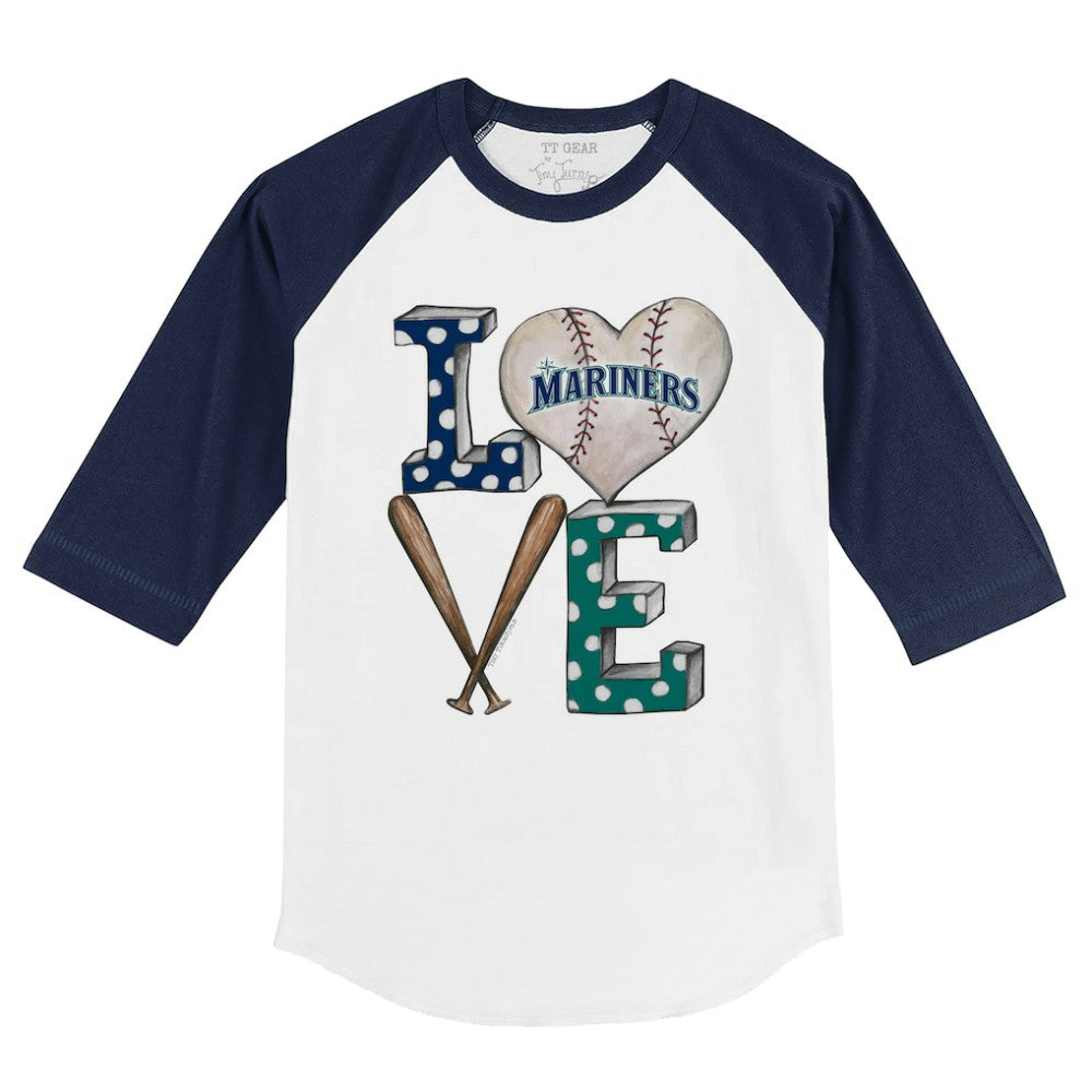 Seattle Mariners Tiny Turnip Youth Baseball Love 3/4-Sleeve Raglan T-Shirt Near Me