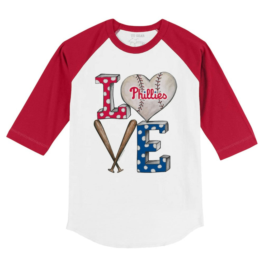 Philadelphia Phillies Tiny Turnip Youth Baseball Love 3/4-Sleeve Raglan T-Shirt Online