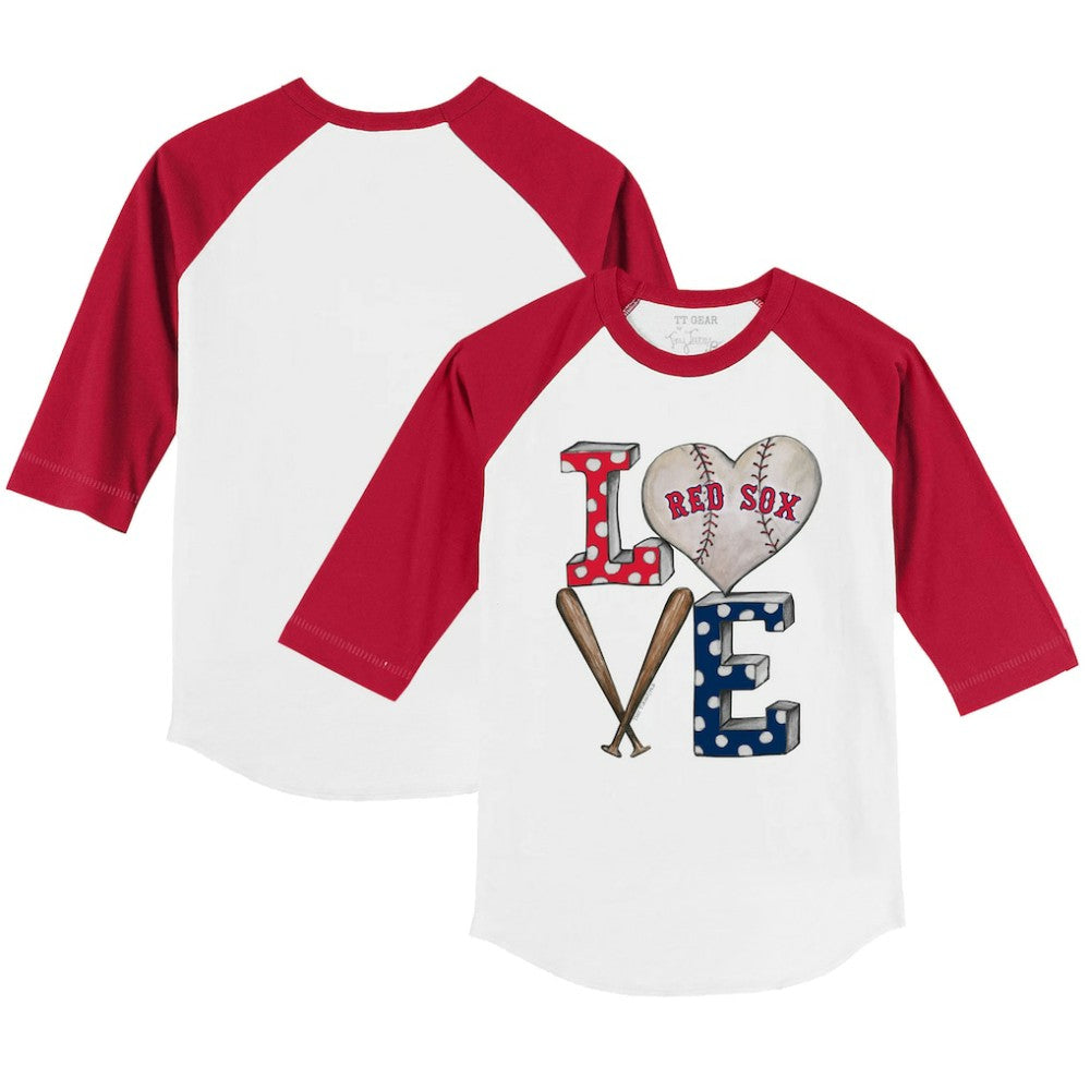 Boston Red Sox Tiny Turnip Youth Baseball Love 3/4-Sleeve Raglan T-Shirt Lifestyle
