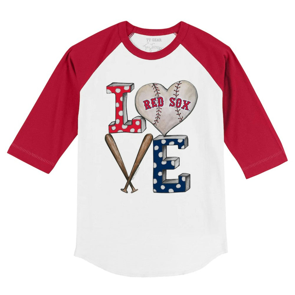 Boston Red Sox Tiny Turnip Youth Baseball Love 3/4-Sleeve Raglan T-Shirt Lifestyle