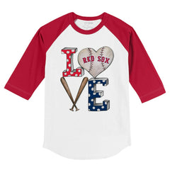 Boston Red Sox Tiny Turnip Youth Baseball Love 3/4-Sleeve Raglan T-Shirt Lifestyle