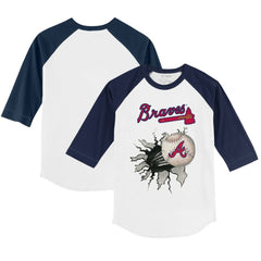 Atlanta Braves Tiny Turnip Youth Baseball Tear 3/4-Sleeve Raglan T-Shirt Near Me