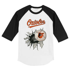 Baltimore Orioles Tiny Turnip Youth Baseball Tear 3/4-Sleeve Raglan T-Shirt On Sale