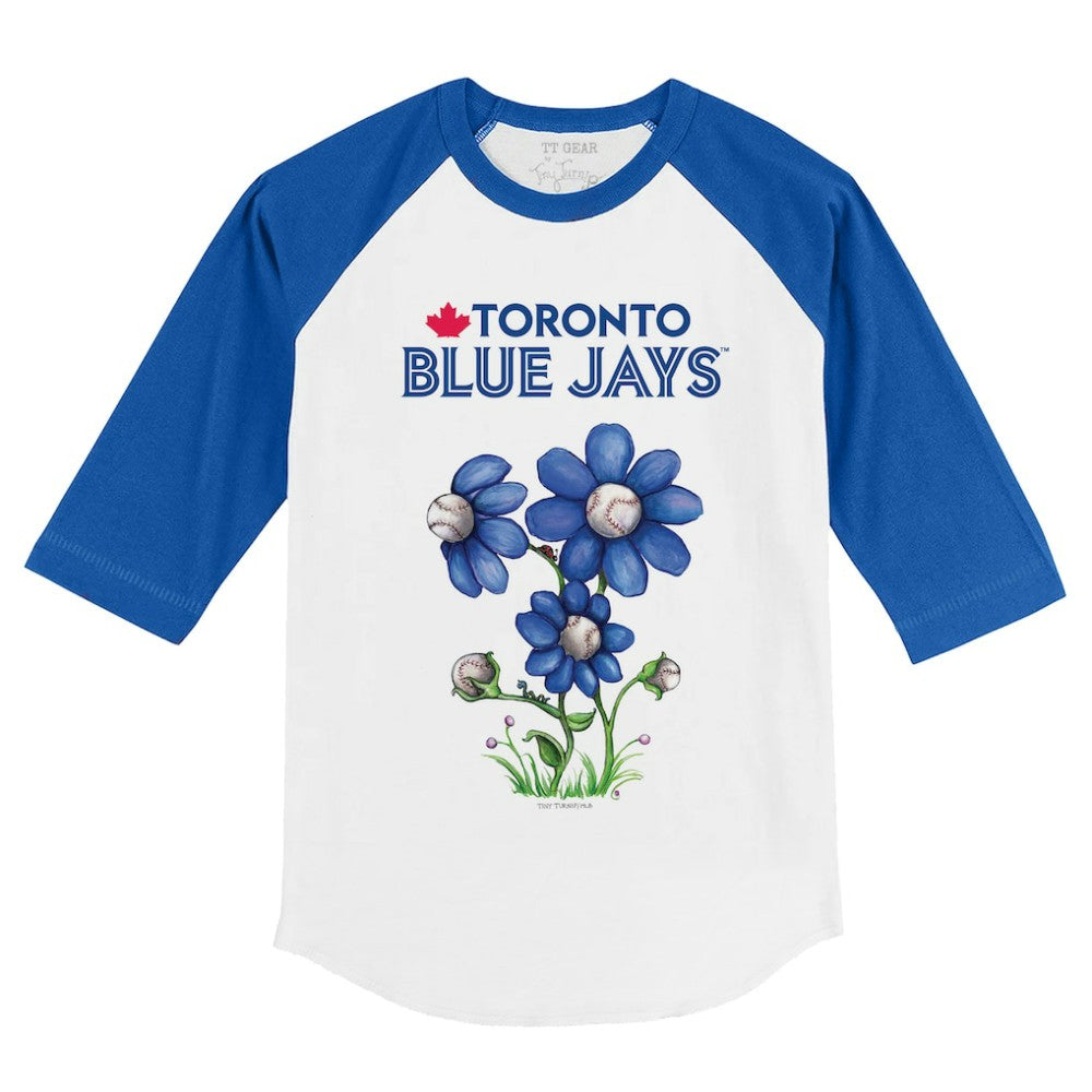 Toronto Blue Jays Tiny Turnip Youth Blooming Baseballs 3/4-Sleeve Raglan T-Shirt Online