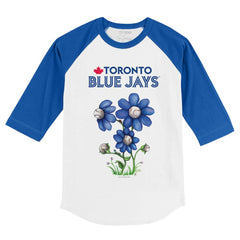 Toronto Blue Jays Tiny Turnip Youth Blooming Baseballs 3/4-Sleeve Raglan T-Shirt Online