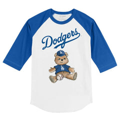 Los Angeles Dodgers Tiny Turnip Youth Teddy Boy 3/4-Sleeve Raglan T-Shirt Sale