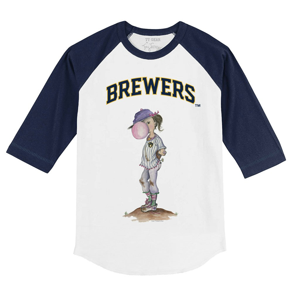 Milwaukee Brewers Tiny Turnip Youth Bubbles 3/4-Sleeve Raglan T-Shirt Online