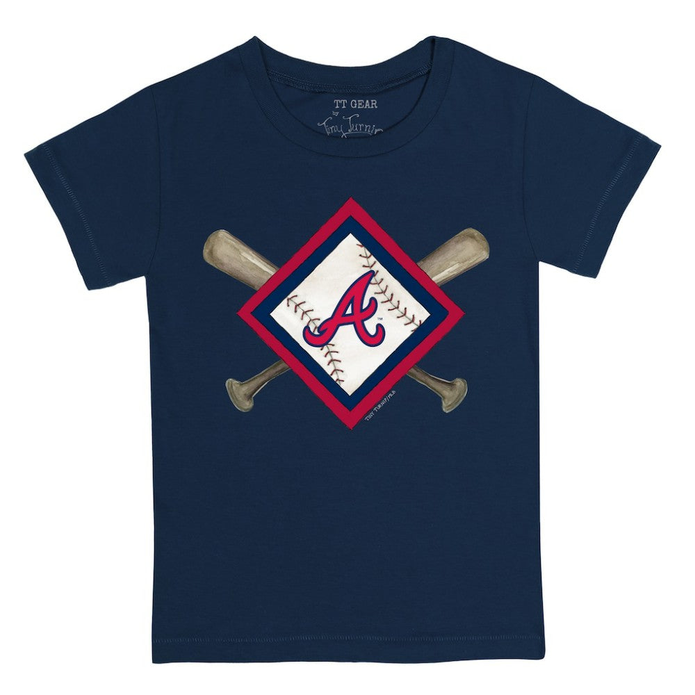 Atlanta Braves Tiny Turnip Youth Diamond Cross Bats T-Shirt Lifestyle