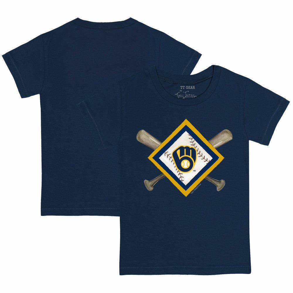 Milwaukee Brewers Tiny Turnip Youth Diamond Cross Bats T-Shirt discount