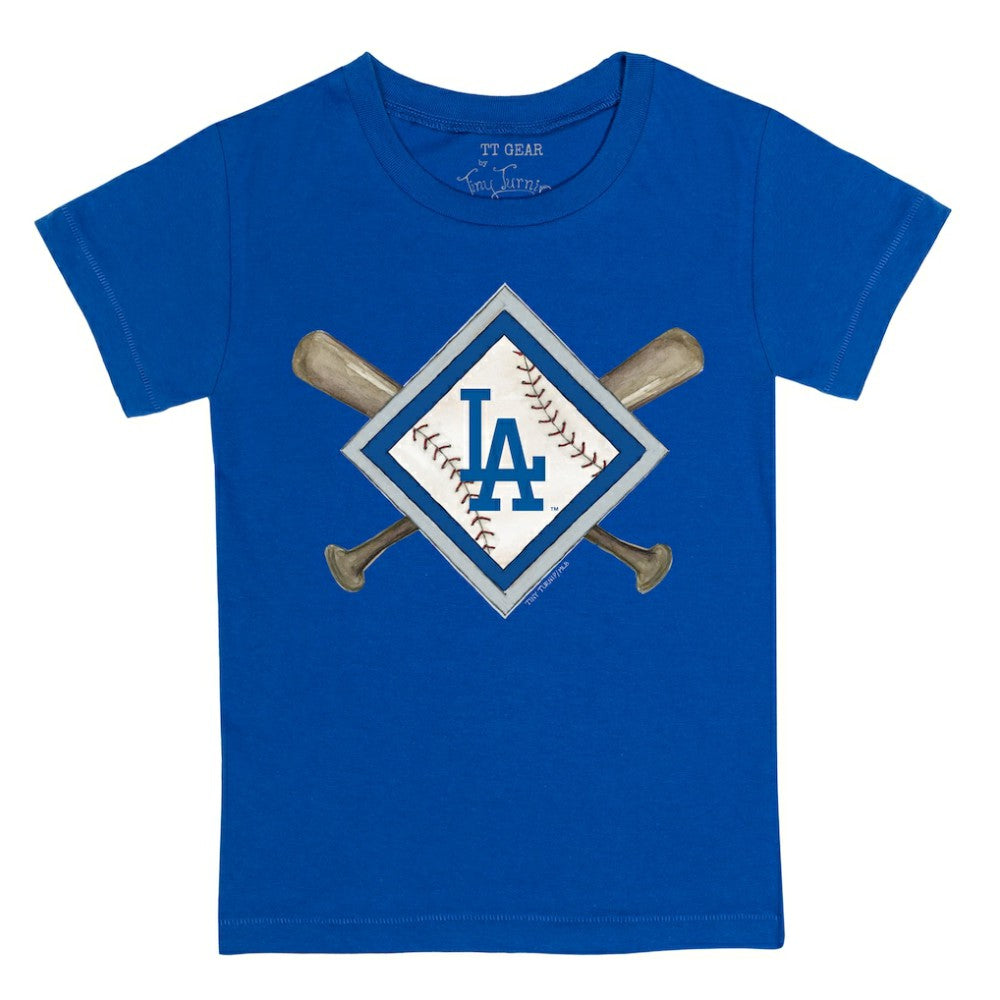 Los Angeles Dodgers Tiny Turnip Youth Diamond Cross Bats T-Shirt Clearance