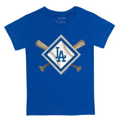 Los Angeles Dodgers Tiny Turnip Youth Diamond Cross Bats T-Shirt Clearance