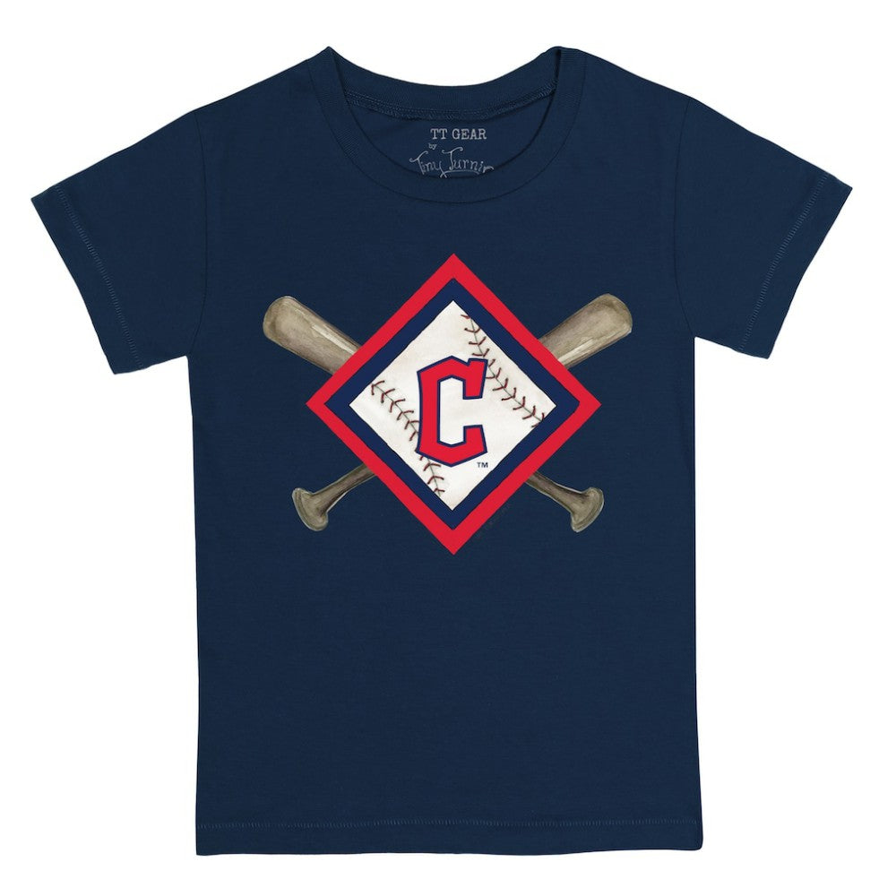 Cleveland Guardians Tiny Turnip Youth Diamond Cross Bats T-Shirt Sale