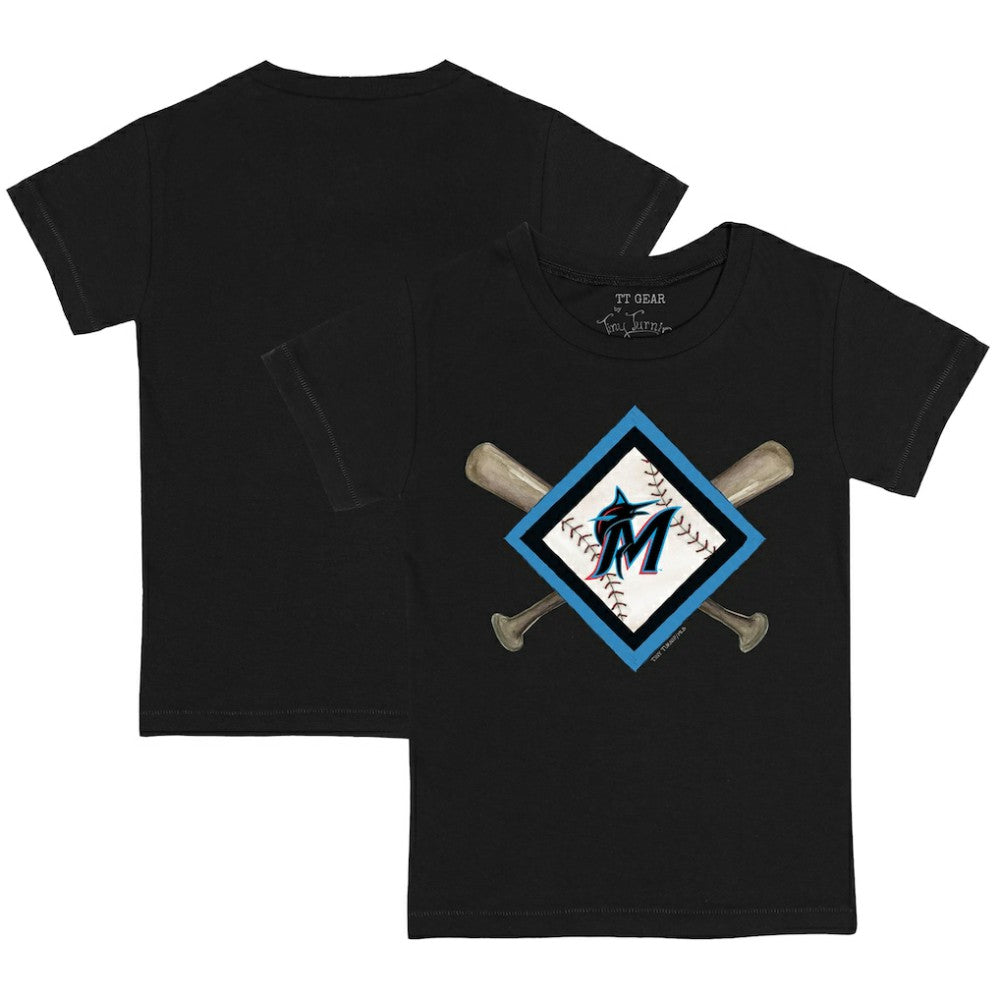 Miami Marlins Tiny Turnip Youth Diamond Cross Bats T-Shirt Sale