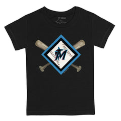 Miami Marlins Tiny Turnip Youth Diamond Cross Bats T-Shirt Sale
