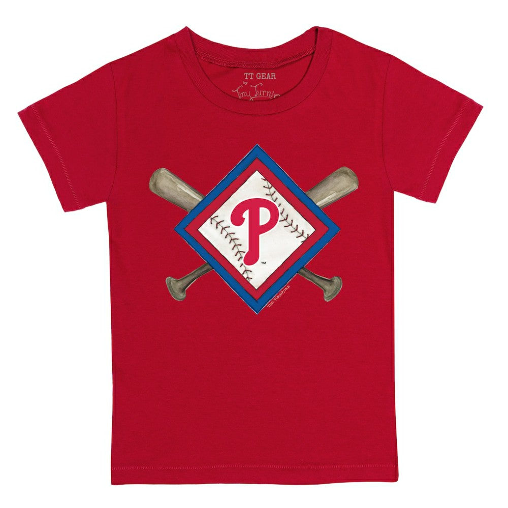 Philadelphia Phillies Tiny Turnip Youth Diamond Cross Bats T-Shirt for sale