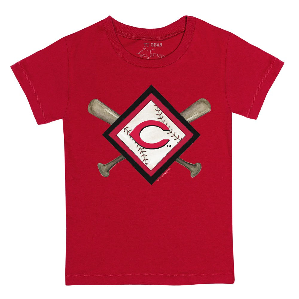 Cincinnati Reds Tiny Turnip Youth Diamond Cross Bats T-Shirt for sale