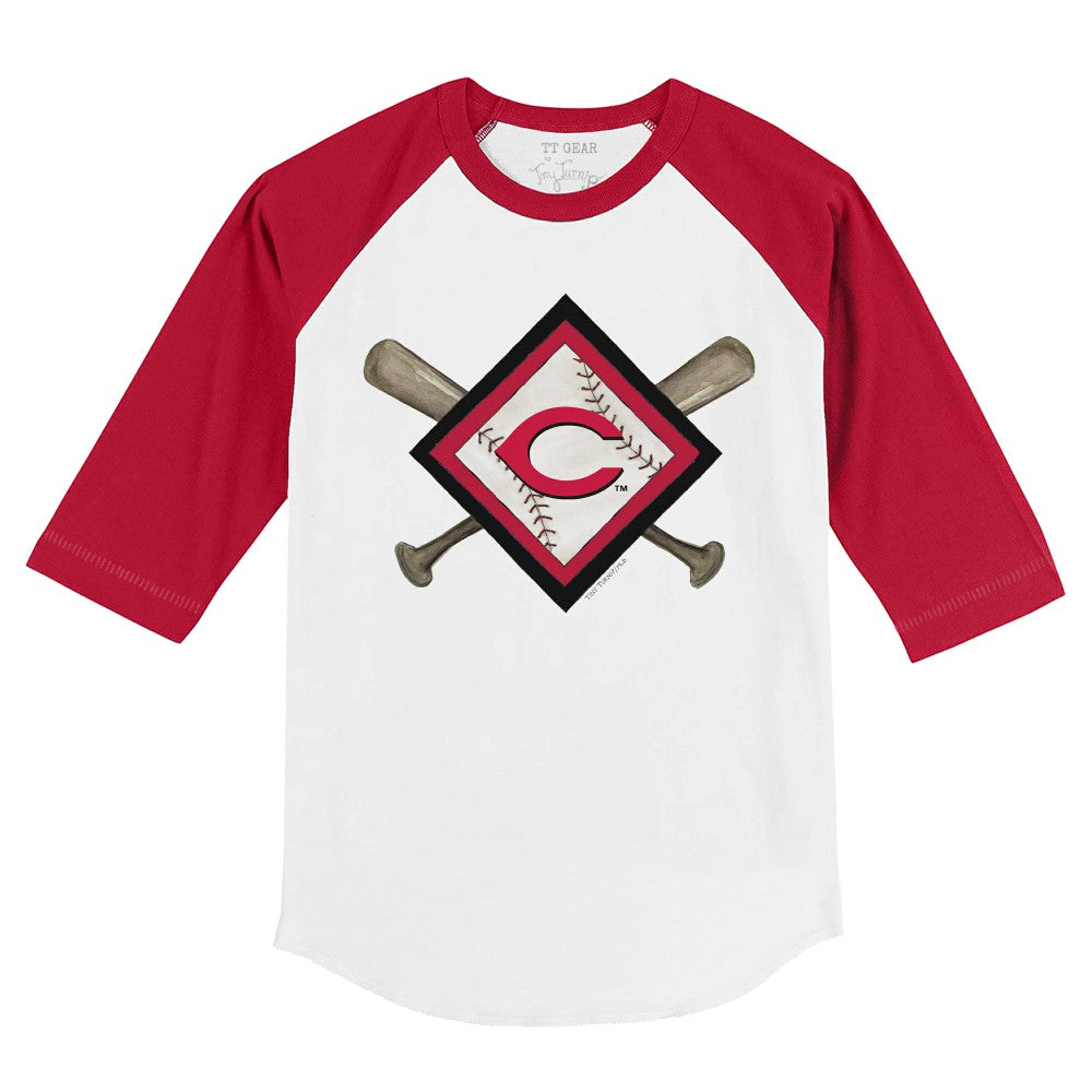 Cincinnati Reds Tiny Turnip Youth Diamond Cross Bats 3/4-Sleeve Raglan T-Shirt Online