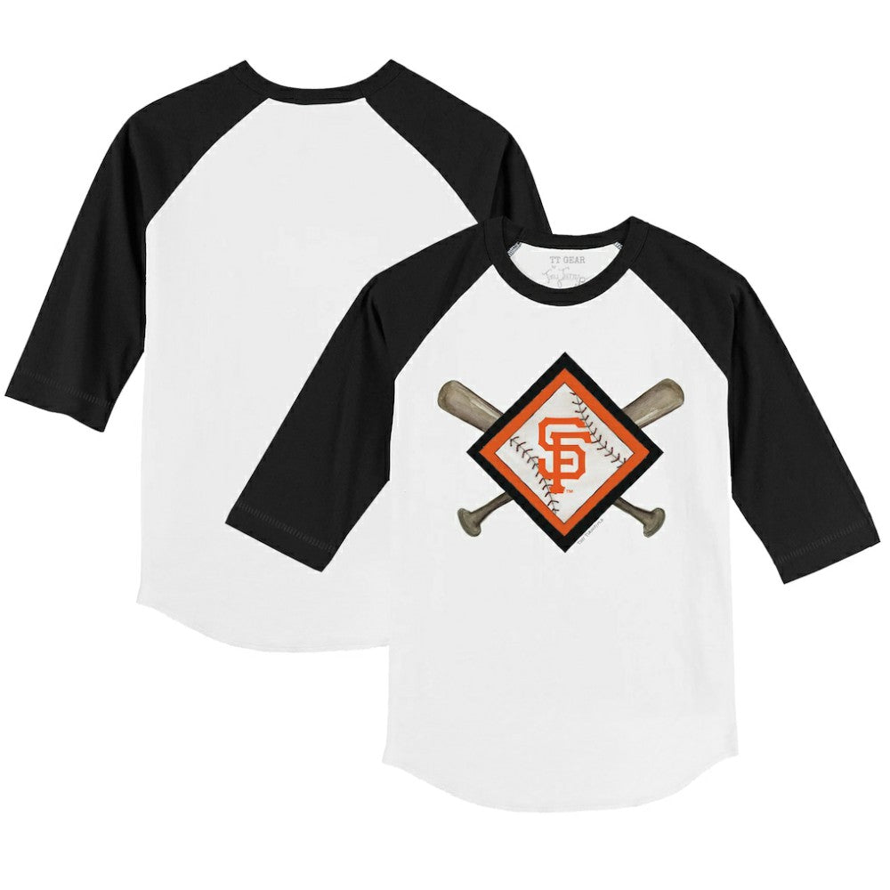 San Francisco Giants Tiny Turnip Youth Diamond Cross Bats 3/4-Sleeve Raglan T-Shirt Near Me