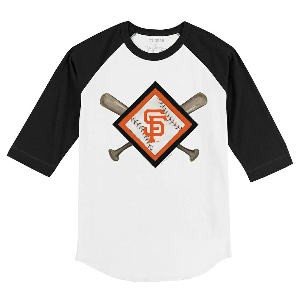 San Francisco Giants Tiny Turnip Youth Diamond Cross Bats 3/4-Sleeve Raglan T-Shirt Near Me