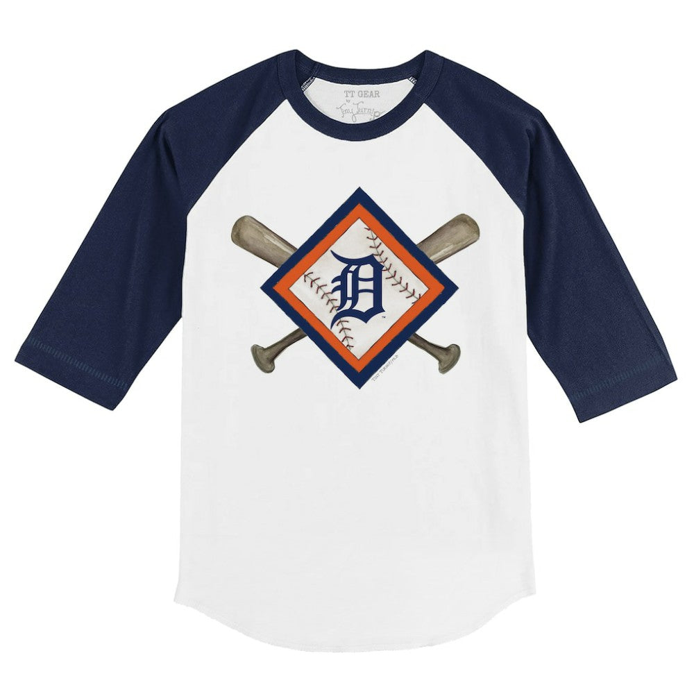 Detroit Tigers Tiny Turnip Youth Diamond Cross Bats 3/4-Sleeve Raglan T-Shirt Near Me