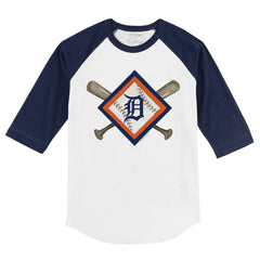 Detroit Tigers Tiny Turnip Youth Diamond Cross Bats 3/4-Sleeve Raglan T-Shirt Near Me