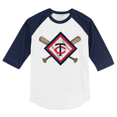 Minnesota Twins Tiny Turnip Youth Diamond Cross Bats 3/4-Sleeve Raglan T-Shirt discount