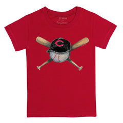 Cincinnati Reds Tiny Turnip Youth Hat Crossbats T-Shirt Lifestyle