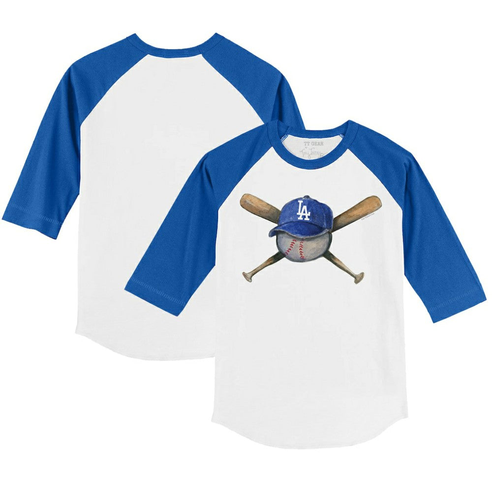 Los Angeles Dodgers Tiny Turnip Youth Hat Crossbats 3/4-Sleeve Raglan T-Shirt Online