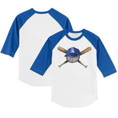 Los Angeles Dodgers Tiny Turnip Youth Hat Crossbats 3/4-Sleeve Raglan T-Shirt Online