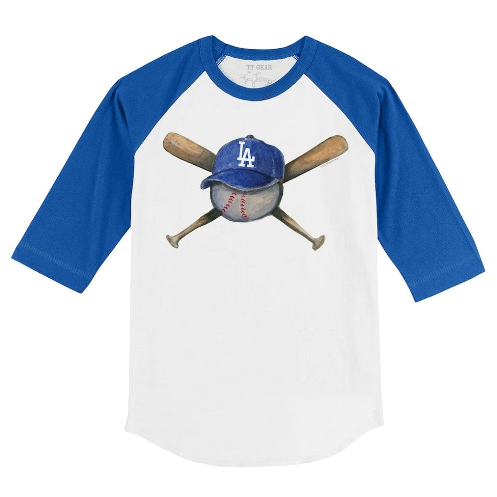 Los Angeles Dodgers Tiny Turnip Youth Hat Crossbats 3/4-Sleeve Raglan T-Shirt Online