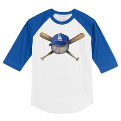 Los Angeles Dodgers Tiny Turnip Youth Hat Crossbats 3/4-Sleeve Raglan T-Shirt Online