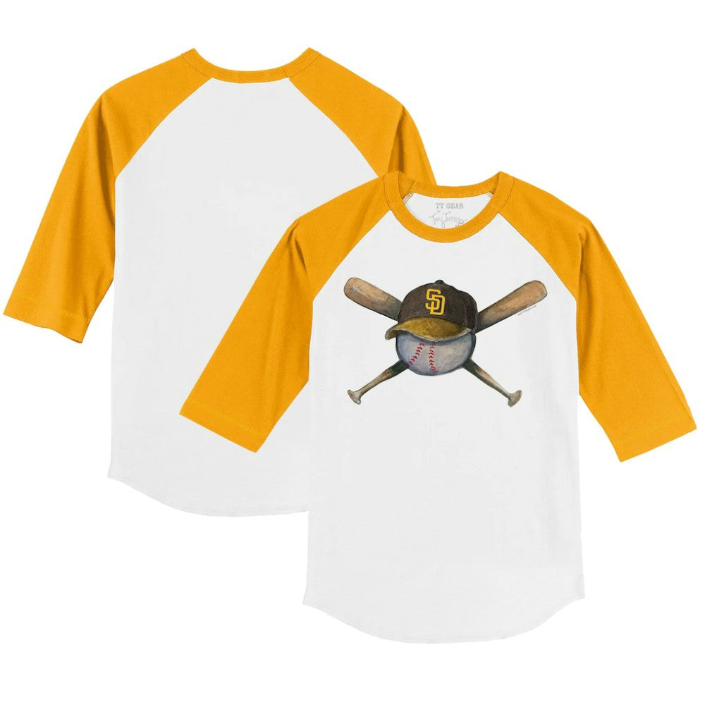 San Diego Padres Tiny Turnip Youth Hat Crossbats 3/4-Sleeve Raglan T-Shirt Sale