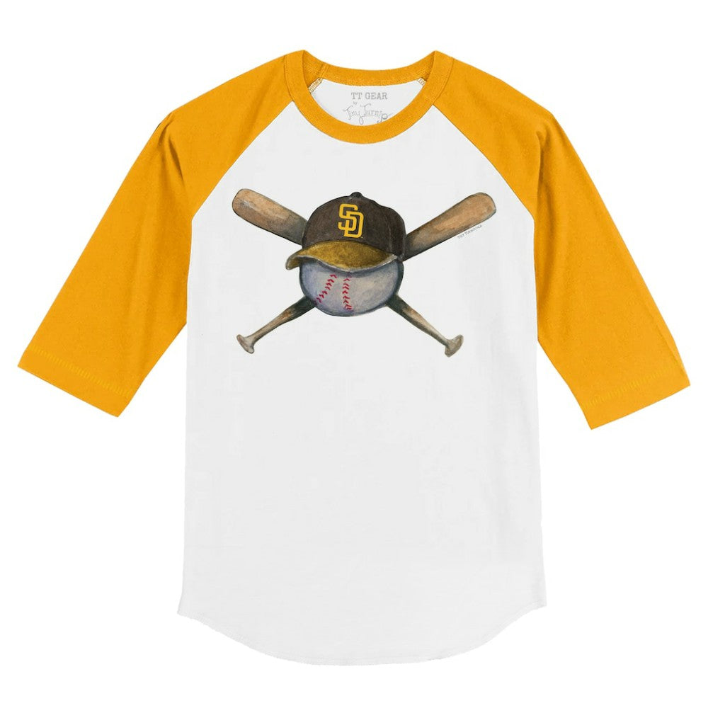 San Diego Padres Tiny Turnip Youth Hat Crossbats 3/4-Sleeve Raglan T-Shirt Sale