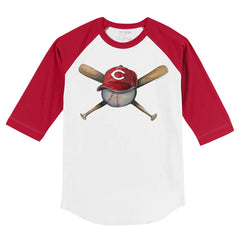 Cincinnati Reds Tiny Turnip Youth Hat Crossbats 3/4-Sleeve Raglan T-Shirt Online