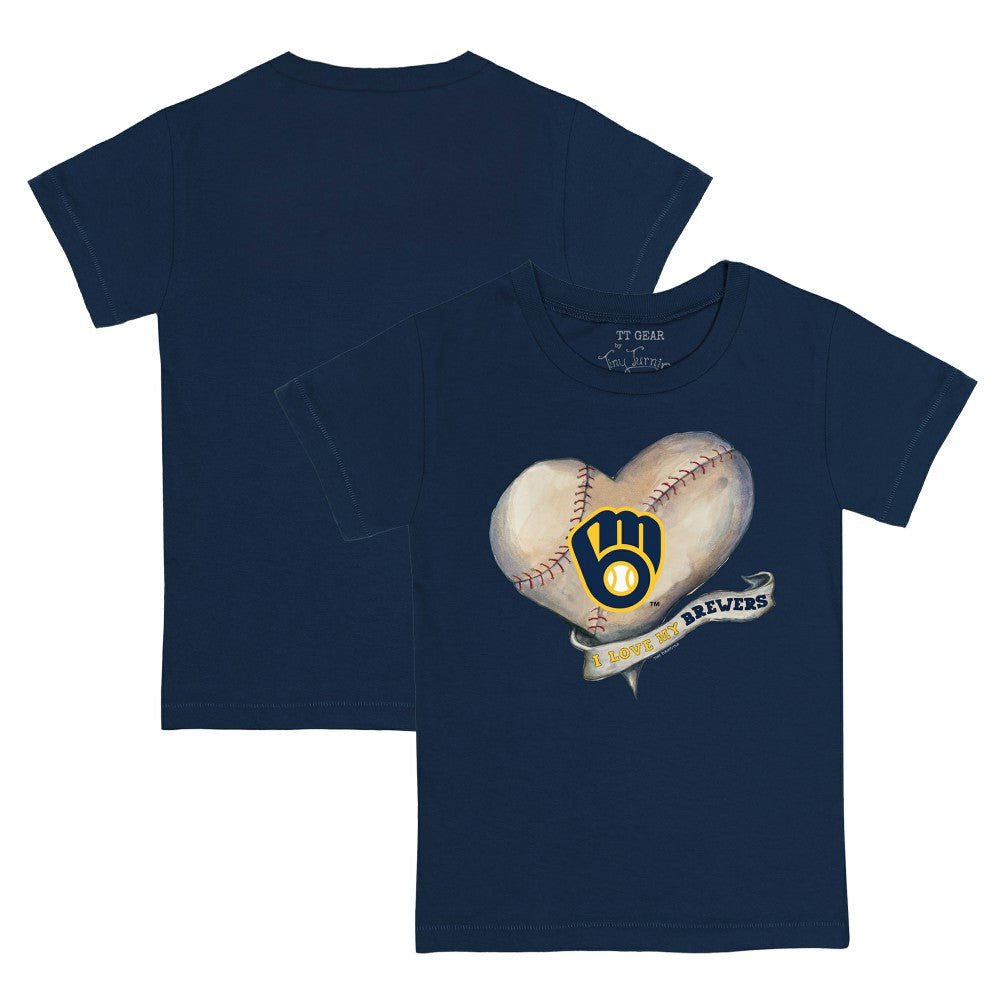 Milwaukee Brewers Tiny Turnip Youth Heart Banner T-Shirt Sale