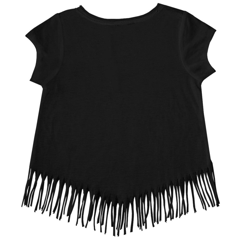 Baltimore Orioles Tiny Turnip Girls Youth Heart Bat Fringe T-Shirt Lifestyle
