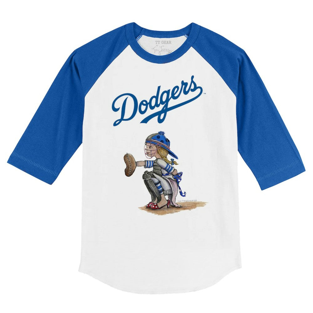 Los Angeles Dodgers Tiny Turnip Youth Kate 3/4-Sleeve Raglan T-Shirt discount